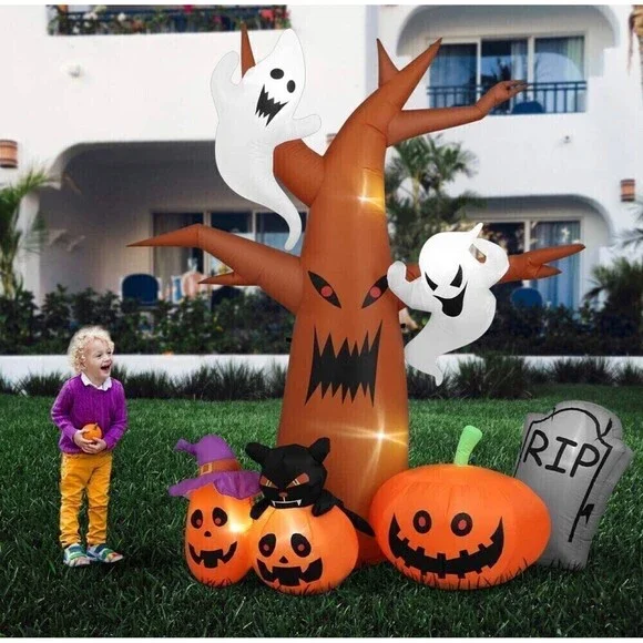 NEW 8 Ft Halloween Inflatables Dead Tree Decorations - Picture 3 of 7